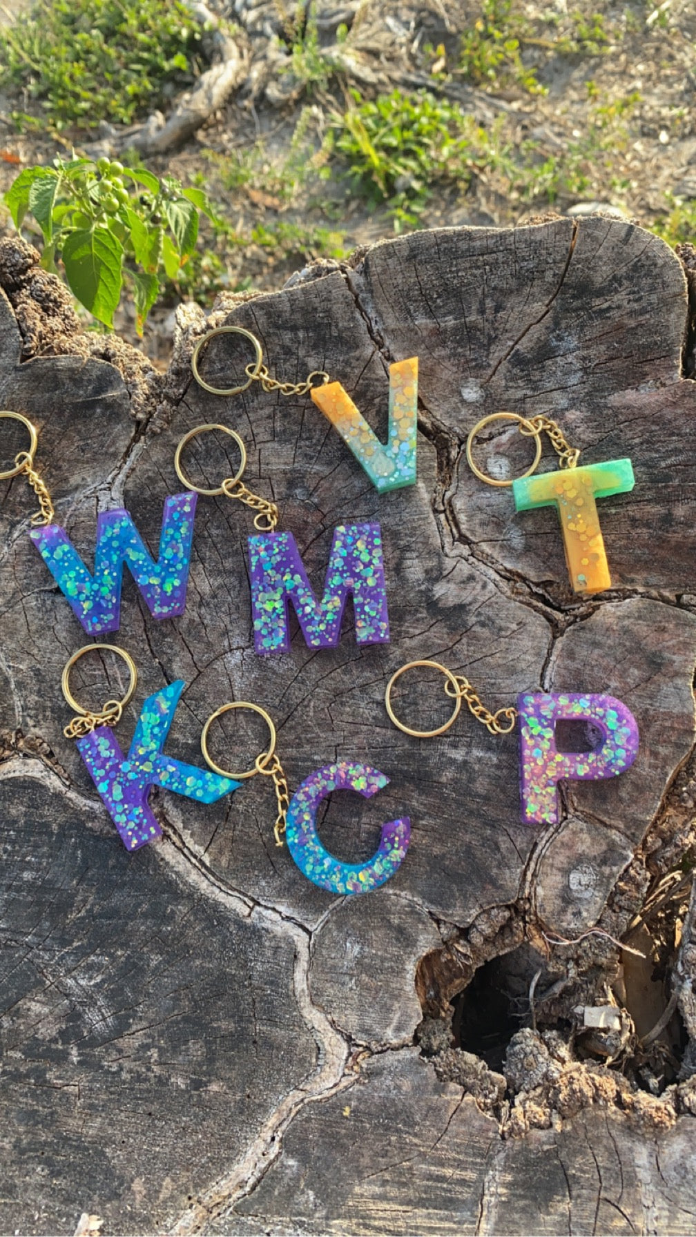 Small Resin Keychain Letters
