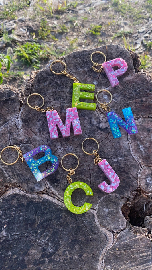 Small Resin Keychain Letters